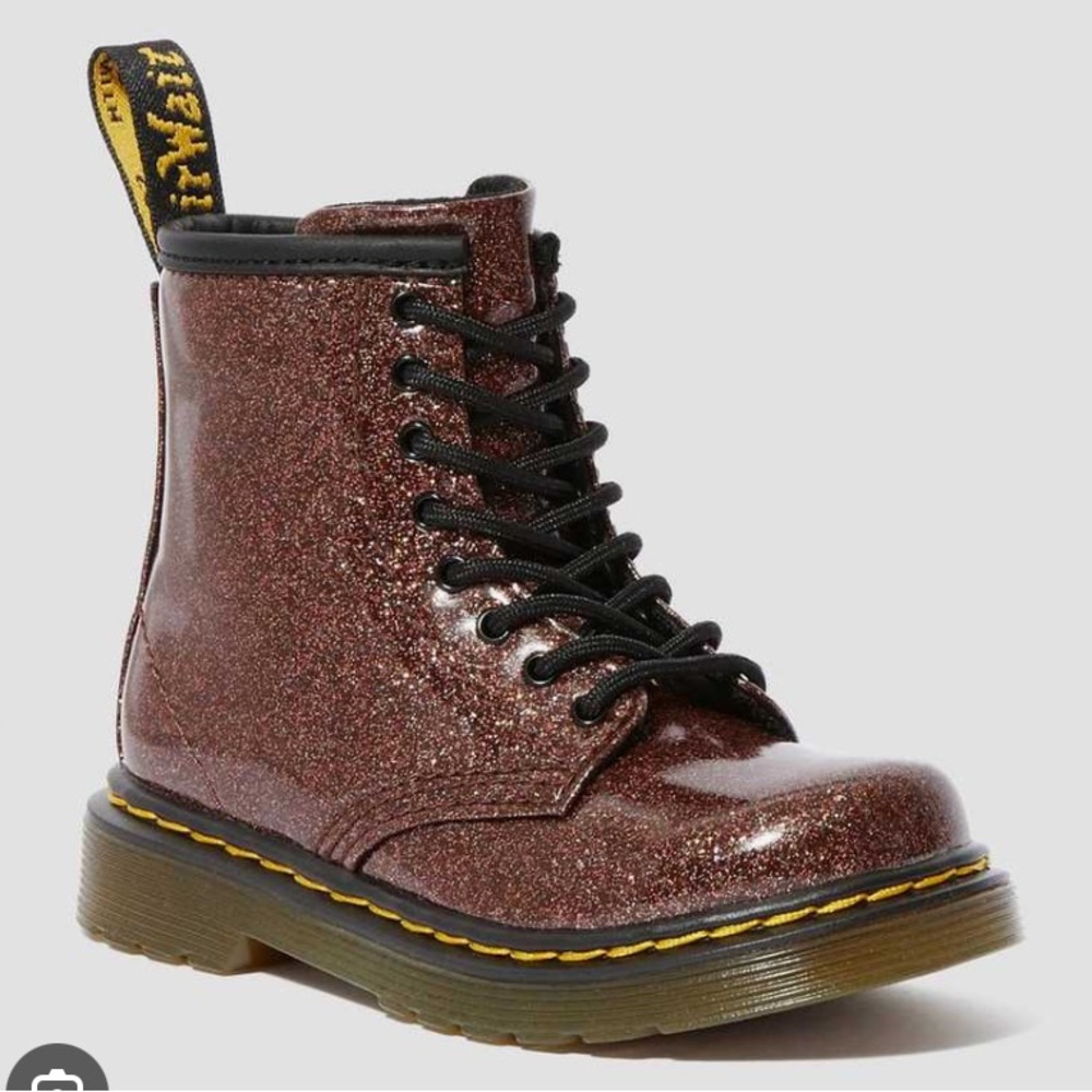 Dr. Martens 1460 Glitter Lace Up Boots in Rose Gold
